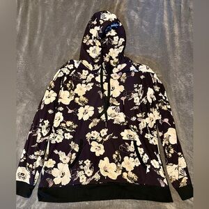 Super soft Floral Purple and White Women's Hoodie Sweater